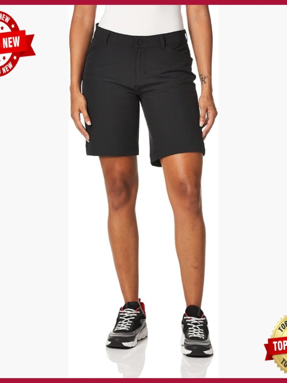 High Waist Stretch Performance Shorts with Pockets Moisture Wicking